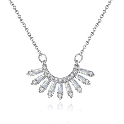 Diamond Simulant Collar Silver Necklace