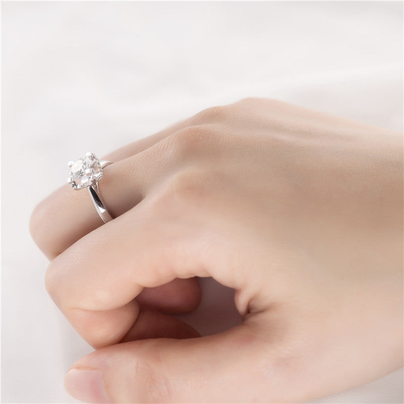 18K Gold 3.0 TCW Created Diamond Engagement Ring