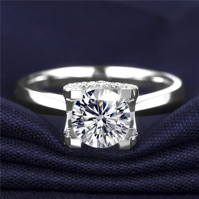 18K White Gold 3.0 TCW DE Color VS Clarity Created Diamond Engagement Ring