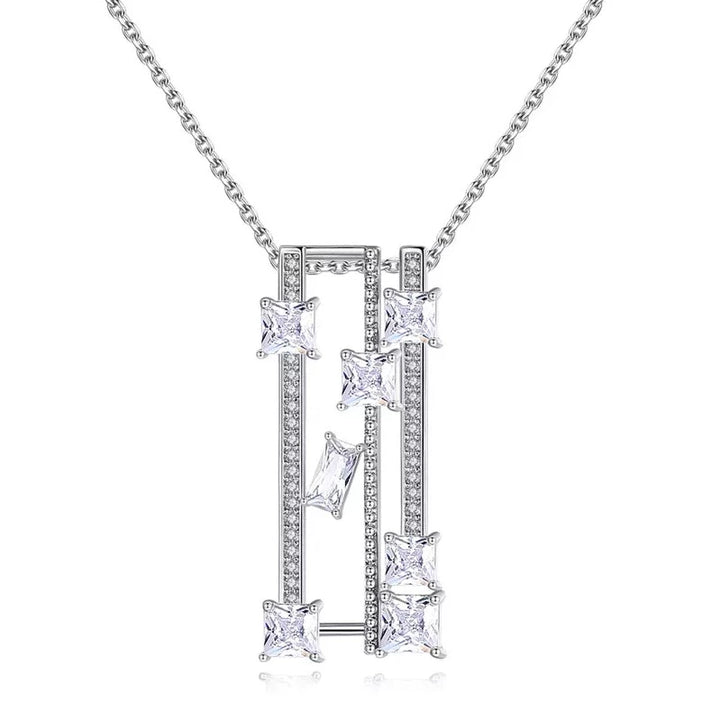 Diamond Simulant Geometric Necklace