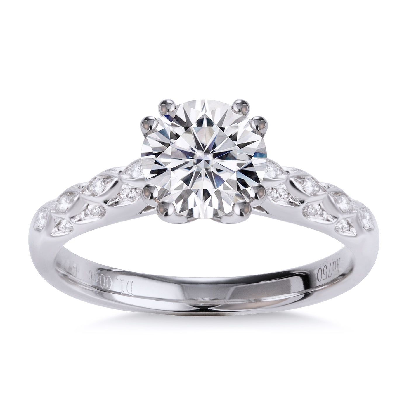 18K Gold 1 ct Moissanite Solitaire Ring