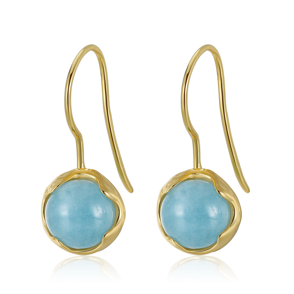 Aquamarine Gold Earrings