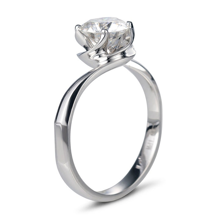 18K Gold 1 TCW Solitaire Moissanite Ring