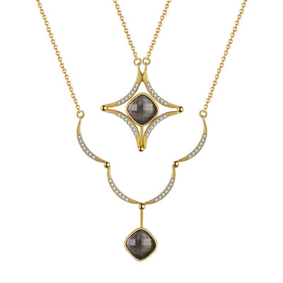 Multi-Wear Gold Crystal Necklace