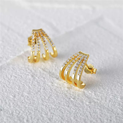 Diamond Simulant Wrap Gold Earrings