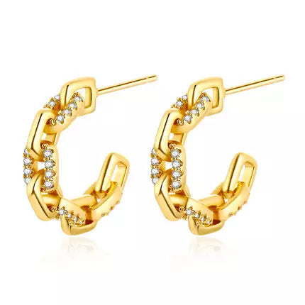 Chain Link Gold Earrings
