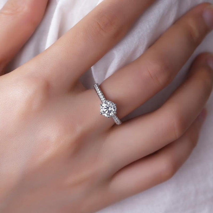 14K Gold 1.0 CT Created Diamond Ring