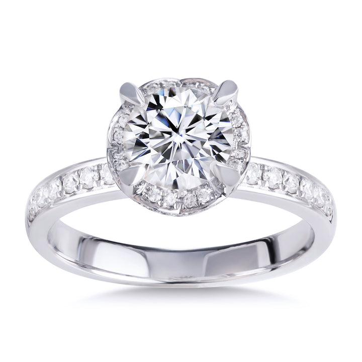 18K Gold 1 ct Moissanite Ring