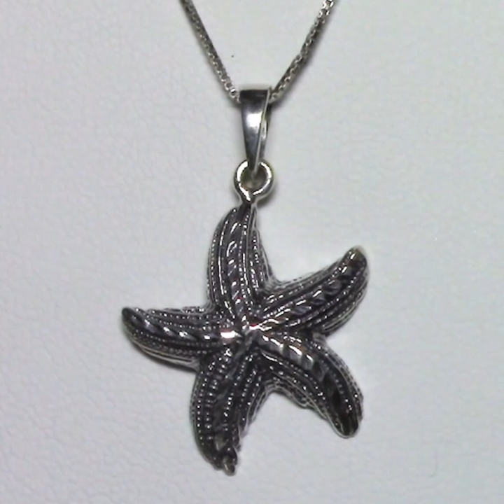 Oxidized Starfish Pendant Necklace