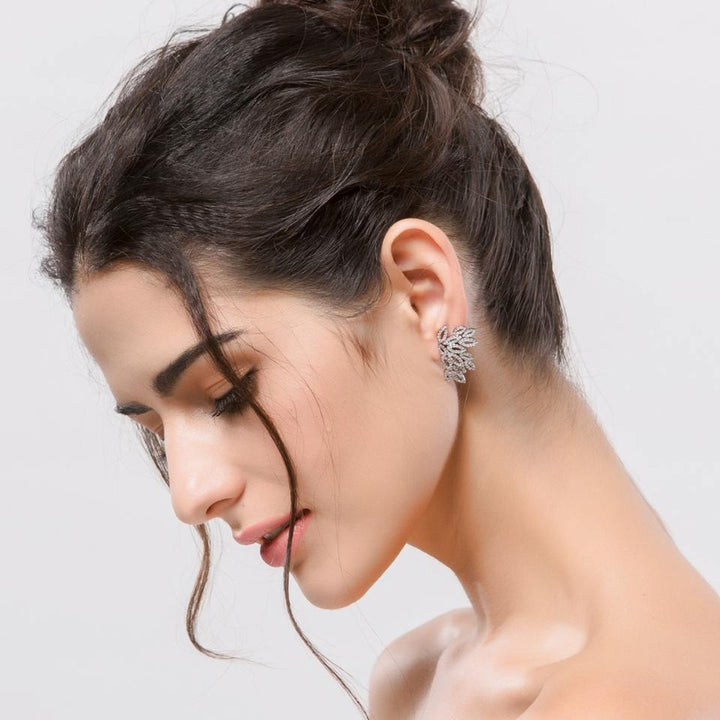 Diamond Simulant Black Rhodium Earrings