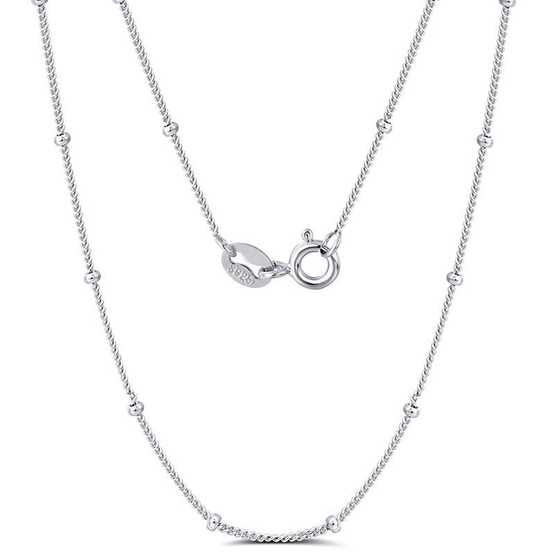 Side Chain Necklace 1.1 mm with 2.0 mm Ball Beads