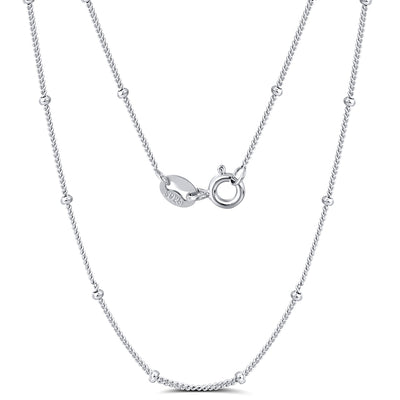 Side Chain Necklace 1.1 mm with 2.0 mm Ball Beads