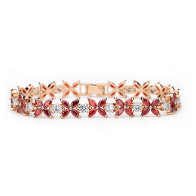 Ruby & Diamond Simulant Gold Bracelet