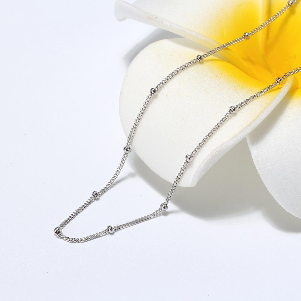 Side Chain Necklace 1.1 mm with 2.0 mm Ball Beads