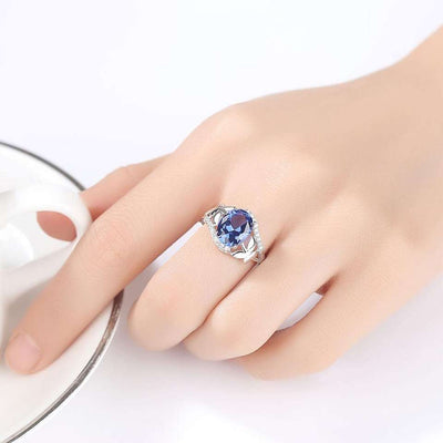 Sapphire Simulant Silver Ring