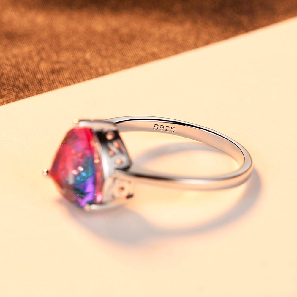 Simulated Mystic Topaz Ring