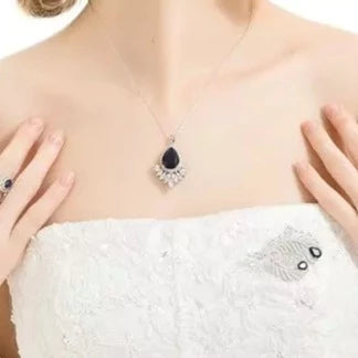 Sapphire Simulant Silver Necklace