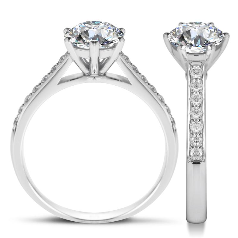 14K Gold 1.0 CT Created Diamond Ring