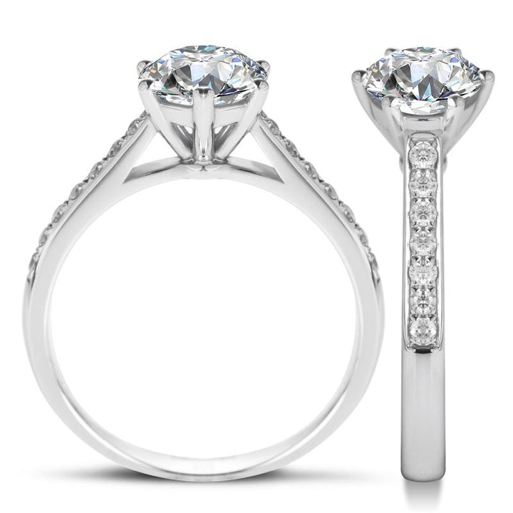 14K Gold 1.0 CT Created Diamond Ring