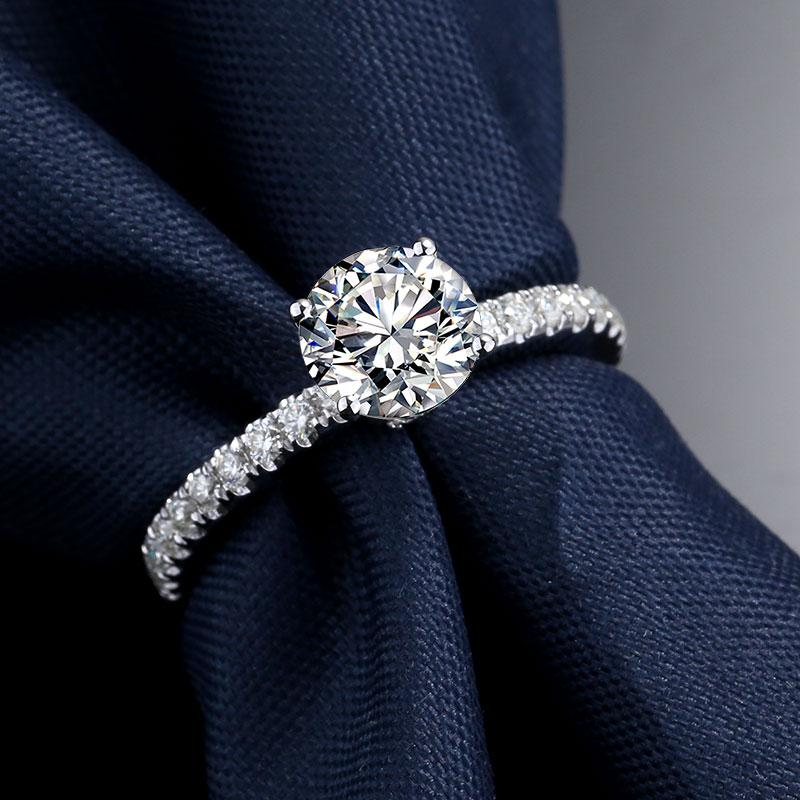 14K Gold 1.0 CT Created Diamond Ring