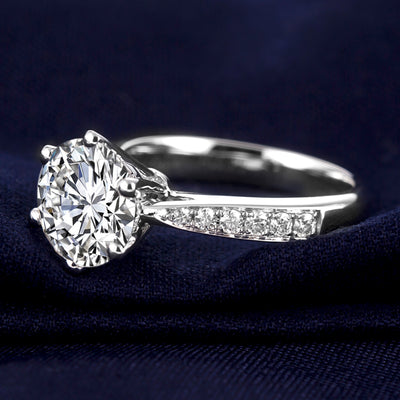 18K Gold 1 TCW Moissanite Solitaire Ring