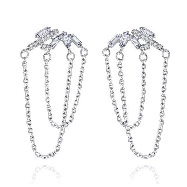 Avant Garde Chain Silver Earrings