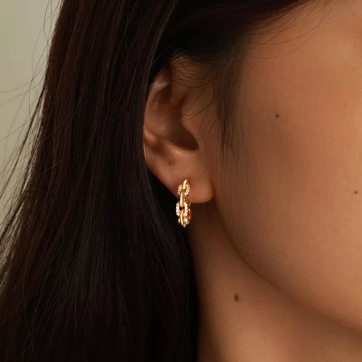 Chain Link Gold Earrings