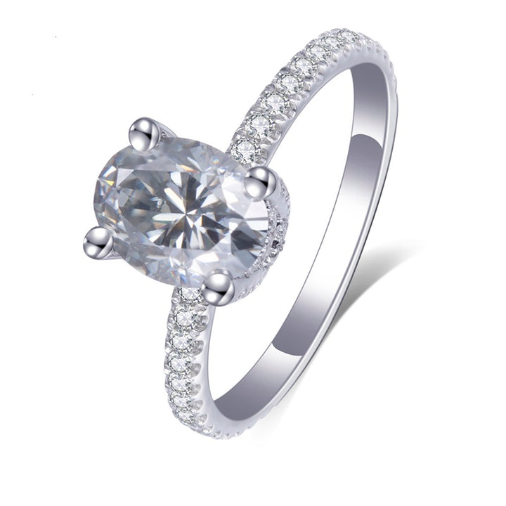 18K Gold 1.5 Carat Oval Moissanite Ring