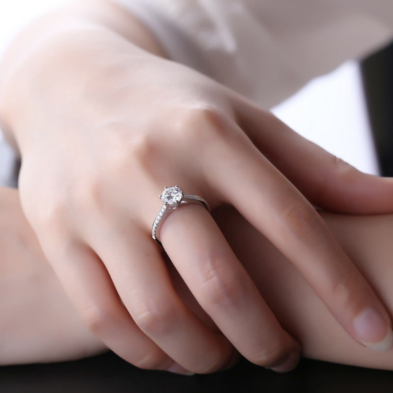 14K Gold 1.0 CT Created Diamond Ring