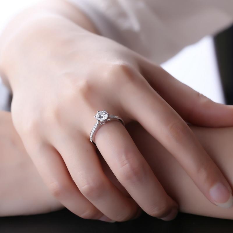 14K Gold 1.0 CT Created Diamond Ring