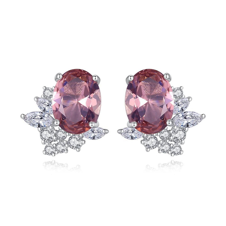 Morganite Simulant Silver Earrings