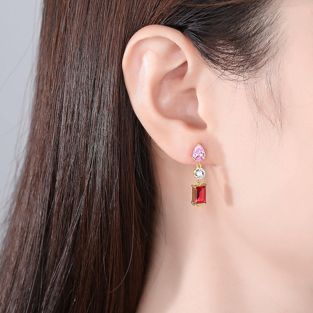 Pink Tourmaline Simulant Earrings