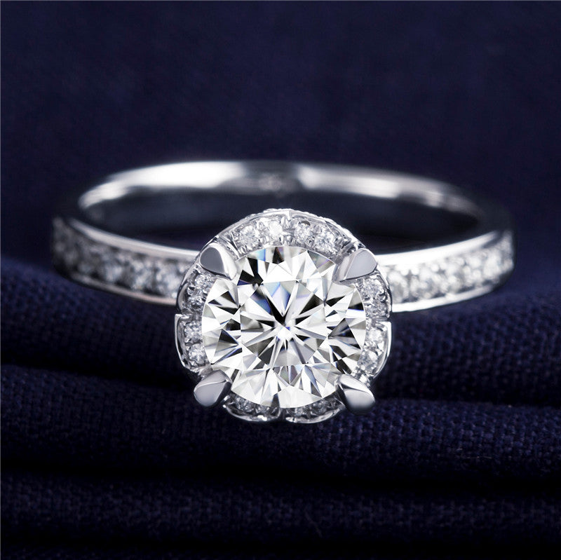18K Gold 1 ct Moissanite Ring