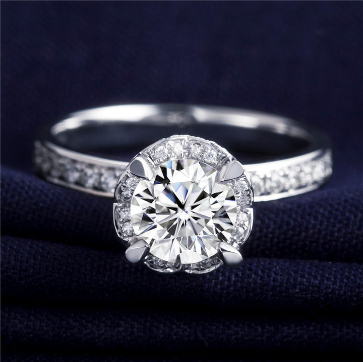 18K Gold 1 ct Moissanite Ring