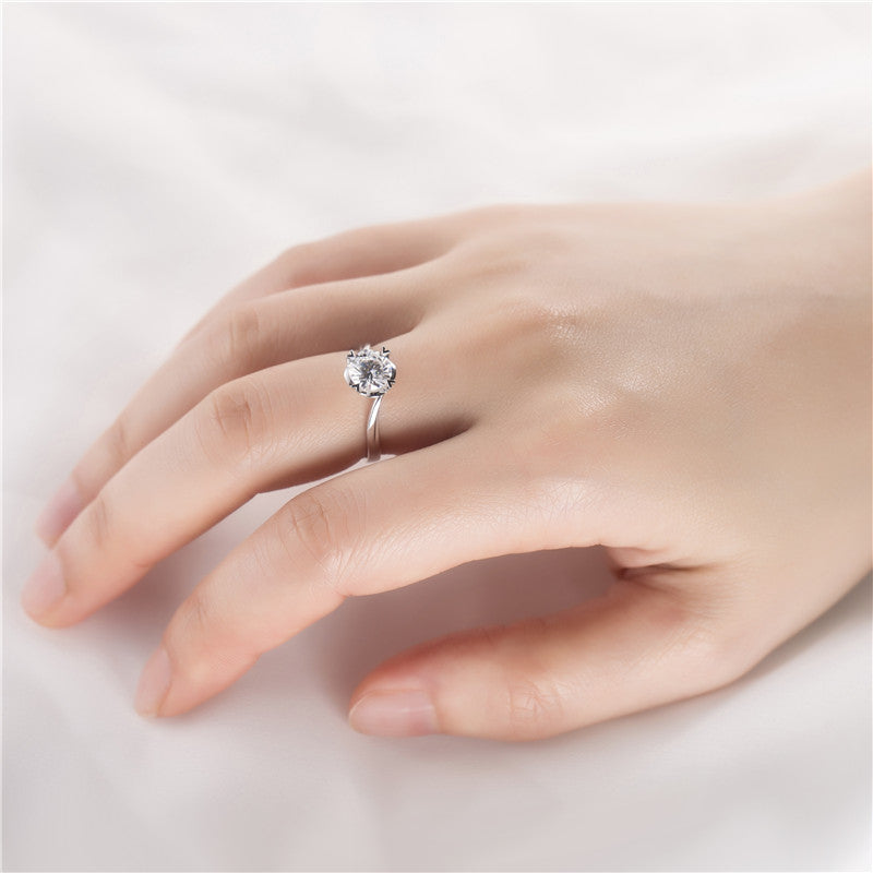 10K Gold Created Diamond 0.3 CT Solitaire Ring