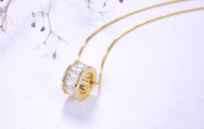 Round Diamond Simulant Necklace