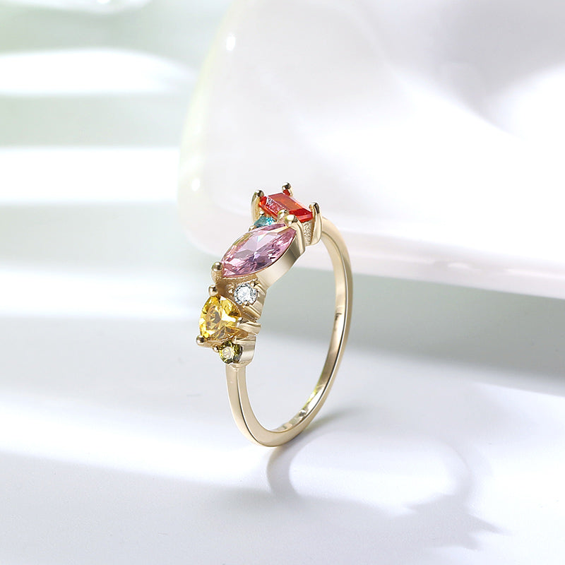 14K Yellow Gold Multi Stone Ring