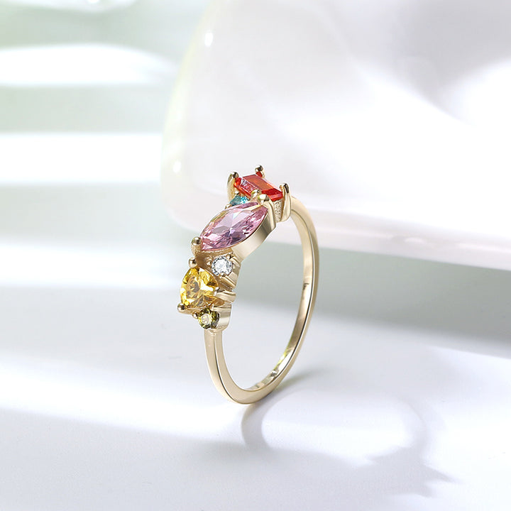 14K Yellow Gold Multi Stone Ring