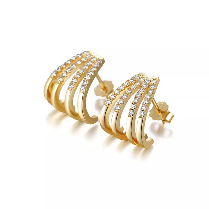 Diamond Simulant Wrap Gold Earrings