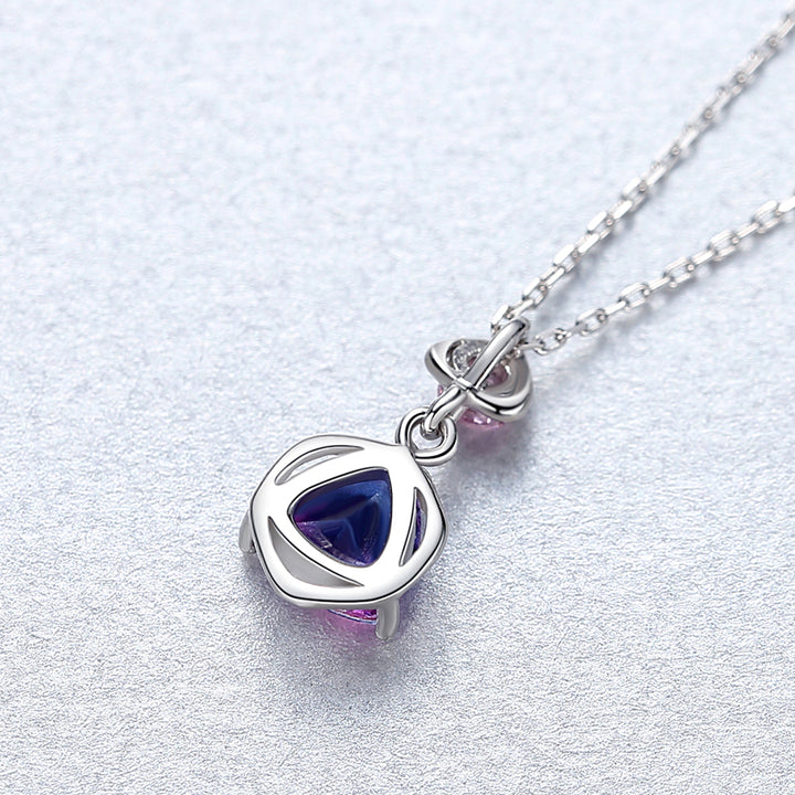 Simulated Mystic Topaz Silver Necklace