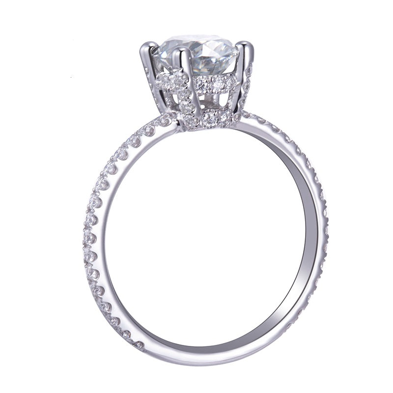 18K Gold 1.5 Carat Oval Moissanite Ring