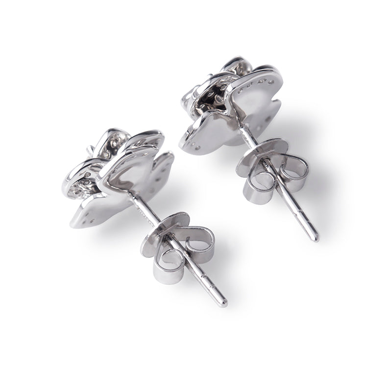 18K Gold Moissanite Floral Earrings