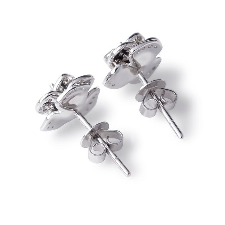 18K Gold Moissanite Floral Earrings
