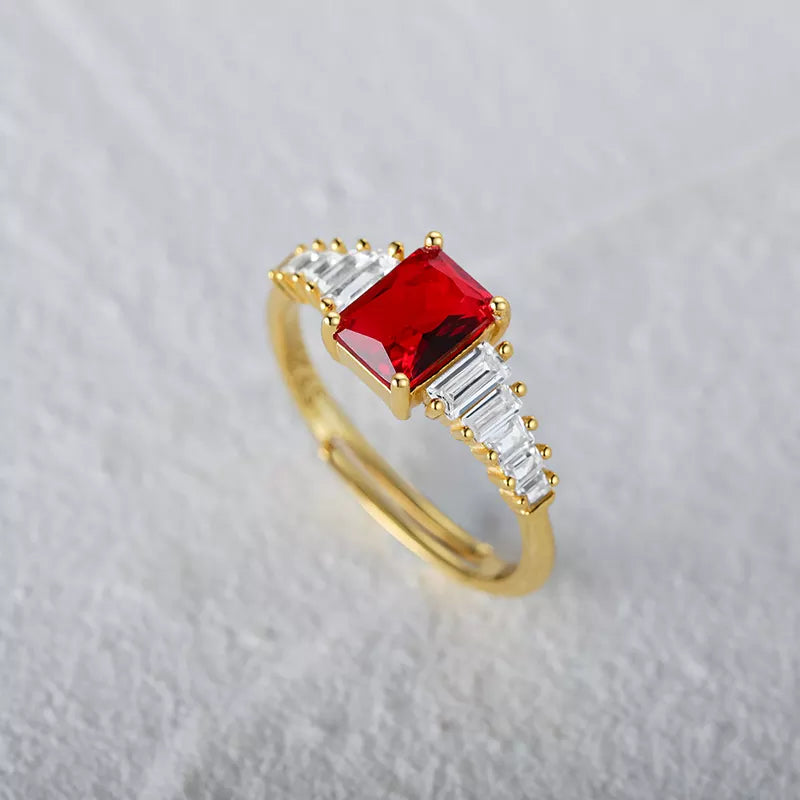 Ruby Simulant Gold Ring