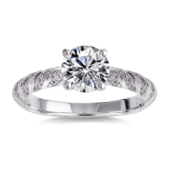 18K Gold 1 ct Solitaire Moissanite Ring