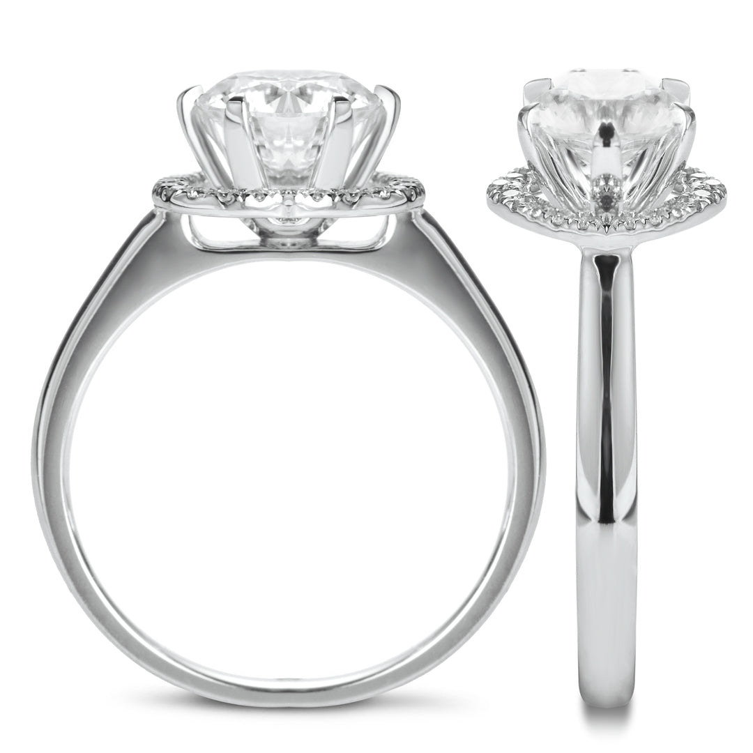 18K Gold 1 CT Moissanite Halo Ring
