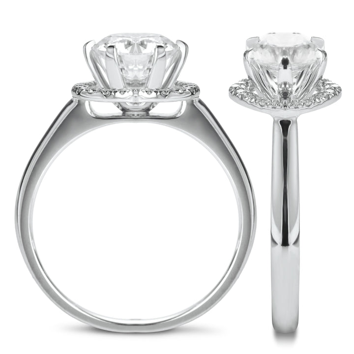 18K Gold 1 CT Moissanite Halo Ring