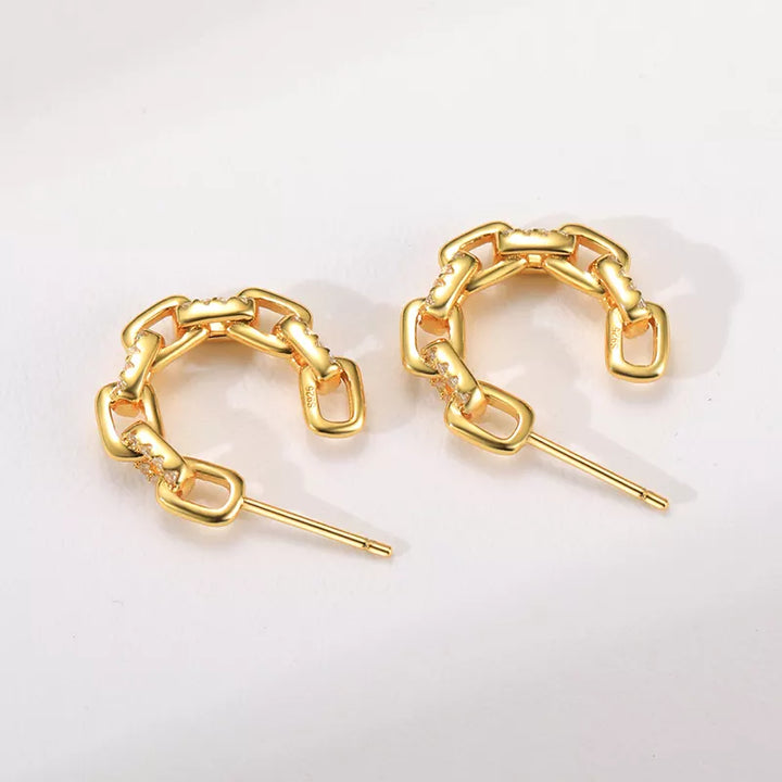 Chain Link Gold Earrings