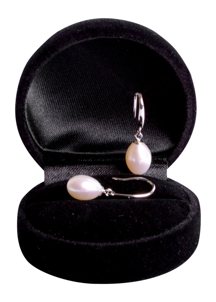 White Classic Pearl Dangling Sterling Silver Earrings | SilverAndGold