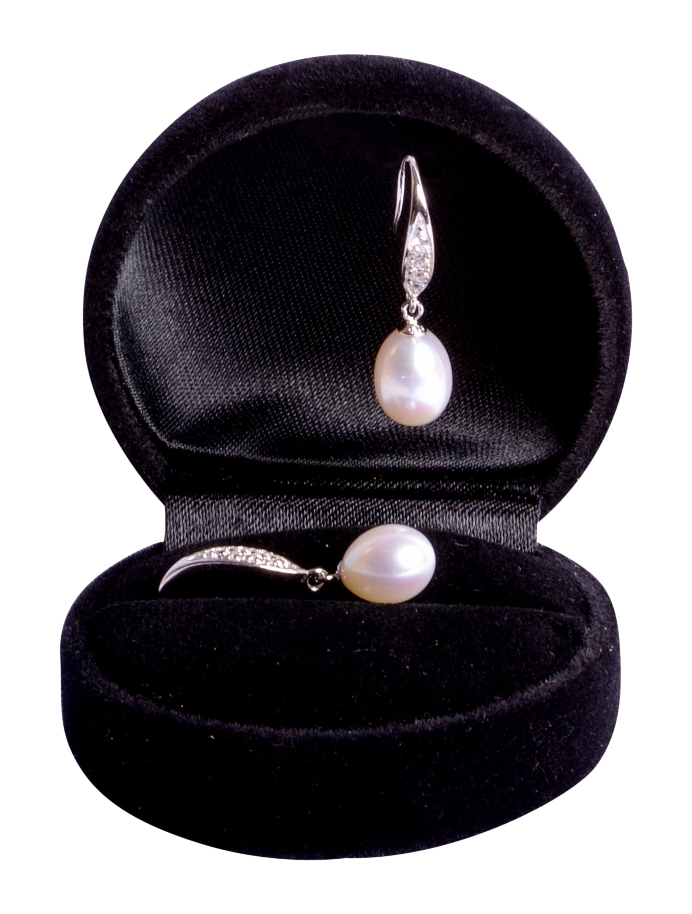Pearl & Crystal Dangling Sterling Silver Earrings | SilverAndGold